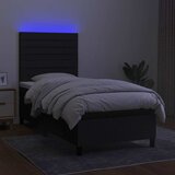  Krevet box spring s madracem LED crni 100x200 cm od tkanine | shoptok.hr