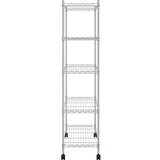 vidaXL Police za pohranu 5 razina s kotačima 75x35x155 cm krom 250 kg | shoptok.hr