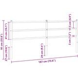  Metalno zamjensko uzglavlje bijelo 180 cm | shoptok.hr
