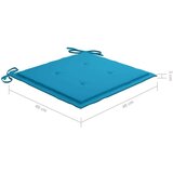 vidaXL 3-dijelni bistro set s plavim jastucima od masivne tikovine | shoptok.hr