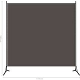 vidaXL Sobna pregrada s 1 panelom antracit 175 x 180 cm | shoptok.hr