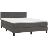  box spring s madracem LED tamnosivi 140x200 cm baršun | shoptok.hr