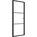Furnova Notranja vrata ESG steklo in aluminij 76x201,5 cm črna, (21944565) | Shoptok.si