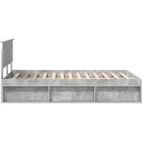  Krevetna konstrukcija s uzglavljem Betonska siva 135 x 190 cm | shoptok.hr