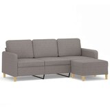 vidaXL Trosjed s tabureom smeđesivi 180 cm od tkanine | shoptok.hr