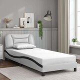  Okvir kreveta s uzglavljem crno-bijeli 80x200 cm umjetna koža | shoptok.hr