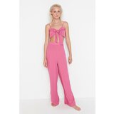 Trendyol Pink Lacing Detailed Blouse-Pants Set Cene