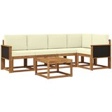  Set vanjskih sofa 6 pcs Prirodna i krem Čvrsto drvo akacije | Eponuda.com