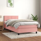 The Living Store Box spring postelja z vzmetnico roza 90x200 cm žamet - Box Spring Postelja, (21491767) Cene