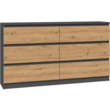 TOP E SHOP Malwa M6 Chest of Drawers in Anthracite and Artisan Oak - Modern Storage Solution, (21738633) | Shoptok.si