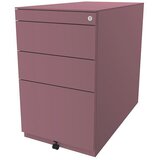 BISLEY Stacionarni predalnik Note™, 2 univerzalna predala, 1 predal za obešalne mape, s pokrovom, globina 775 mm, roza | Shoptok.si