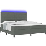  Kutna oprugasta postelja s madracem i LED svjetlom u tamno sivoj boji 200x200 cm tkanina | shoptok.hr