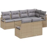  Set od 7 Vrtnih Kauča s Jastučićima Bež Poli Ratan 2-Sjedalni Vrtni Kauč s Jastučićima Bež Poli Ratan | shoptok.hr