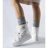 Gemre White insulated snow boots with an elastic band Oslavia | Shoptok.si