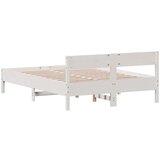  Okvir za krevet s uzglavljem bijeli 150 x 200 cm borovina | shoptok.hr