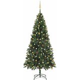  Umjetno osvijetljeno božićno drvce s kuglicama zeleno 210 cm | shoptok.hr