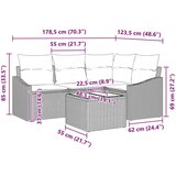  Vrtni Kavč Set Set 5 Bež Ratan Vrtna Jedilna Garnitura, (22065065) | Shoptok.si