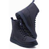 Ombre Men's winter lace-up boots with higher upper - dark blue Cijene