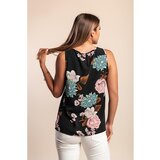 Fenzy Top S Cvjetnim Printom, Crni | shoptok.hr