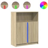 Maison Chic Komoda - Predalnik z LED sonoma hrast 77x34x100 cm inženirski les, (21720083) Cene