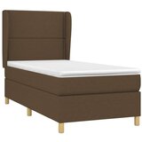 vidaXL Krevet s oprugama i madracem tamnosmeđi 90 x 190 cm od tkanine | shoptok.hr