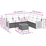  7-dijelni set vrtnih sofa od poliratana s jastucima bež Slike