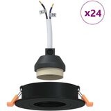 vidaXL vgrajeni reflektorji 24 kosov Okrogla GU10 Črna Ø91 mm | Shoptok.si