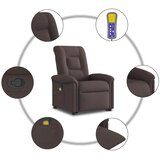  Masažni naslonjač na podizanje tamnosmeđi od tkanine | shoptok.hr