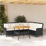  2-dijelna vrtna garnitura od poliratana s jastucima crna | shoptok.hr