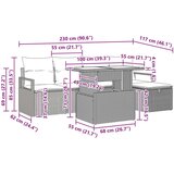  Sjedeća garnitura za vrt s jastukom 6 pcs Crna Poli ratan | shoptok.hr