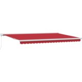 vidaXL Ručno uvlačiva tenda crvena 500x300 cm, tenda zamjenska tkanina za okvir 5x3 m crvena | shoptok.hr