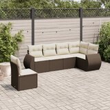  6-dijelni set vrtnih sofa od poliratana s jastucima smeđi | shoptok.hr