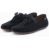 Ombre Men's leather moccasin shoes with thong and driver sole - navy blue