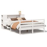  Krevet s regalom z knjige bez madraca bijeli 160x200cm borovina | shoptok.hr