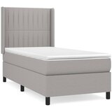  The Living Store Box spring postelja z vzmetnico svetlo siva 80x200 cm blago - Box Spring Postelja, (21449071) | Shoptok.si