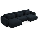 Makamii Tamno plava baršunasti sklopiva/s prostorom za odlaganje kutna garnitura (u obliku slova "U") Kapua – | shoptok.hr