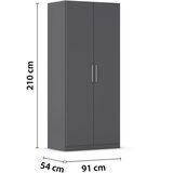home24 OMARA S KLASIČNIMI VRATI, siva | Shoptok.si