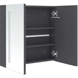 vidaXL led kopalniška omarica z ogledalom sijoče siva 62x14x60 cm | Shoptok.si