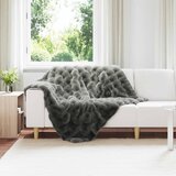  Protuklizna deka od umjetnog zečjeg krzna Olite 4 pcs Tamnosiva | shoptok.hr