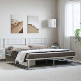  Metalni okvir za krevet s uzglavljem bijeli 183x213 cm | shoptok.hr