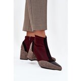 Boto Women's ankle boots with chunky heel zip Bordeaux Delvane | Shoptok.si