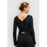Roxy Rise &amp;amp; Vibe Rib Crossed Backls Majica z dolgimi rokavi anthracite Slike