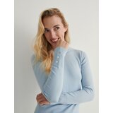 Reserved pulover iz mešanice viskoze - modra | Shoptok.si