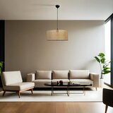 Opviq Örgülü rattan abajurlu tekli Sarkıt avize goldblackbeige chandelier | ePonuda.com