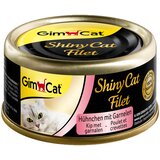  Varčno pakiranje GimCat ShinyCat File pločevinka 24 x 70 g - Piščanec & kozice | shoptok.hr