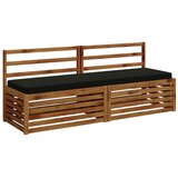  Jastučići za klupe - 2 dijela VUGHT 2 kom. 100% poliester Crna - Crna (poliester) 180 x 50 cm 2 | shoptok.hr