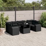 vidaXL 8-dijelni set vrtnih sofa od poliratana s jastucima crni | shoptok.hr