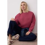 TRENDYOLMILLA ženski duks Twoaw24Sw00102, Dried Rose-Pink Cene