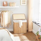 Songmics Koš za perilo 150 L, rjav bambus | Shoptok.si