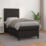  Box spring postelja z vzmetnico črna 80x200 cm umetno usnje, (20790609) Cene